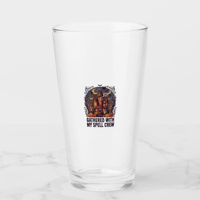 Halloween Haunted Harvest Gathering Glass (Front)