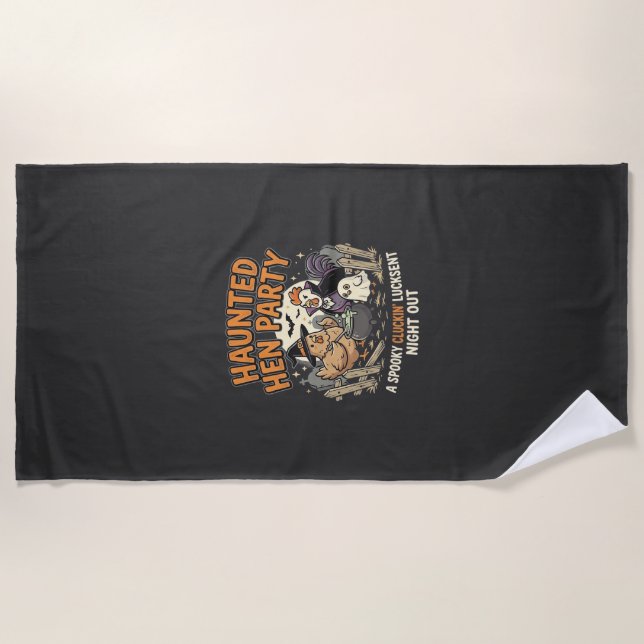 Halloween Haunted Hen Party Beach Towel (Front)