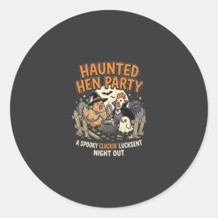Halloween Haunted Hen Party Classic Round Sticker