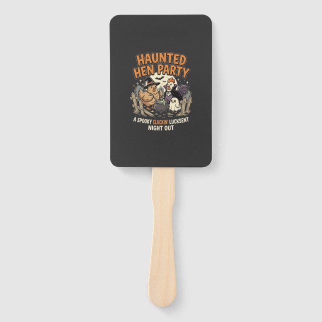 Halloween Haunted Hen Party Hand Fan (Front)