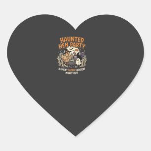 Halloween Haunted Hen Party Heart Sticker