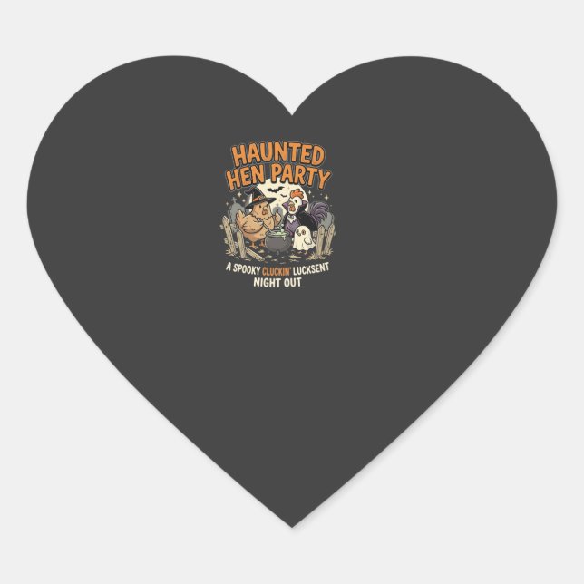 Halloween Haunted Hen Party Heart Sticker (Front)