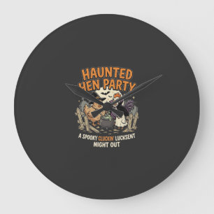 Halloween Haunted Hen Party Large Clock