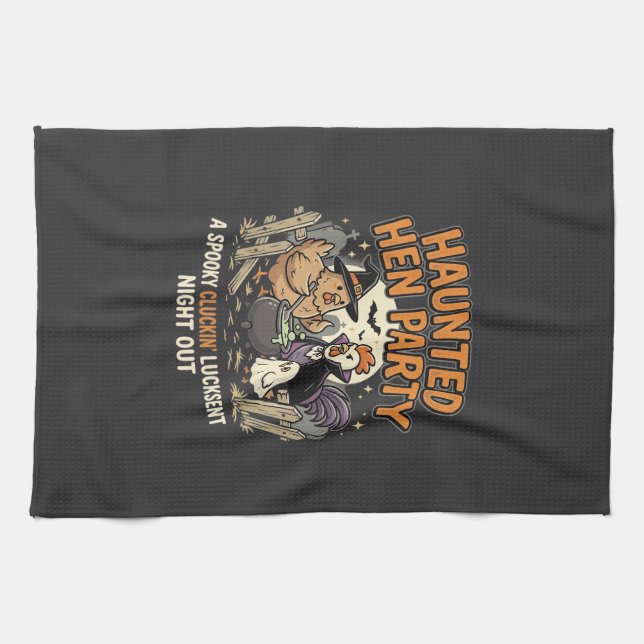 Halloween Haunted Hen Party Tea Towel (Horizontal)