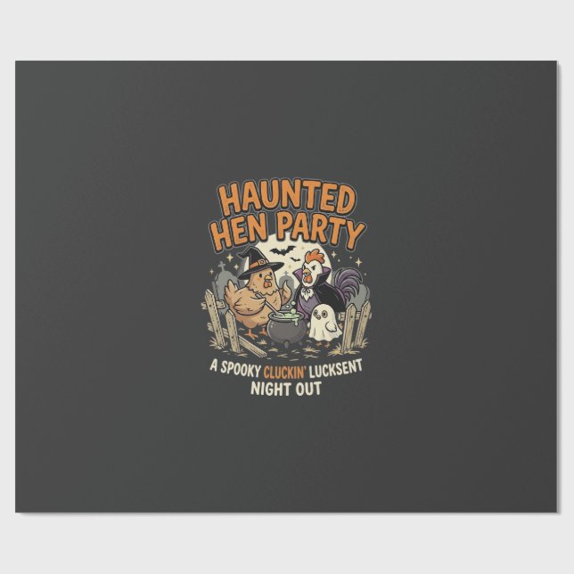 Halloween Haunted Hen Party Wrapping Paper (Flat)