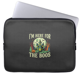 Halloween Haunted House and Pumpkin Boos Laptop Sleeve
