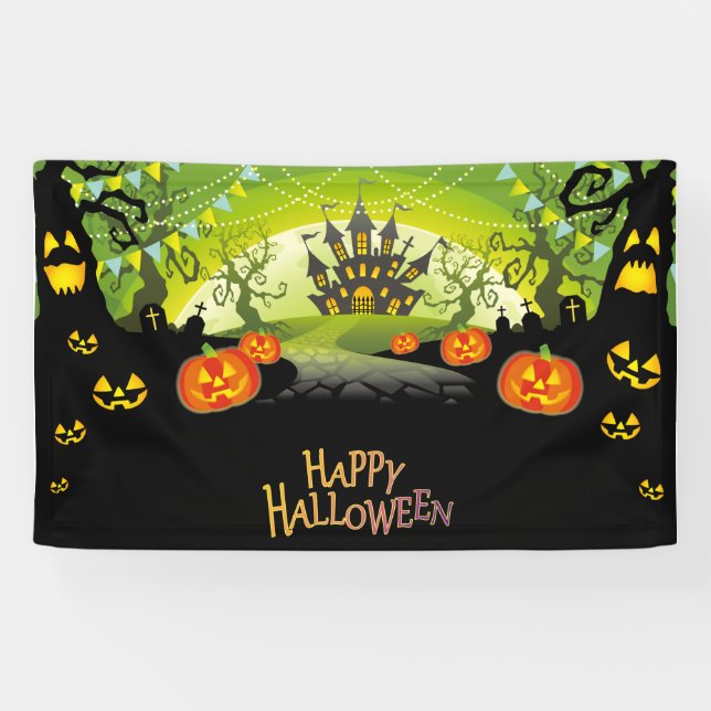 Halloween Haunted House Banner (Horizontal)