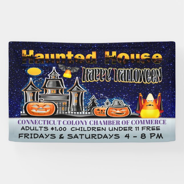 Halloween Haunted House Banner (Horizontal)