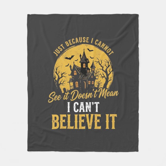 Halloween Haunted House Believe It Design_1 Fleece Blanket (Front)