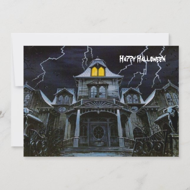 Halloween Haunted House Card (Front)