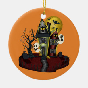 Halloween Haunted House Ceramic Tree Decoration