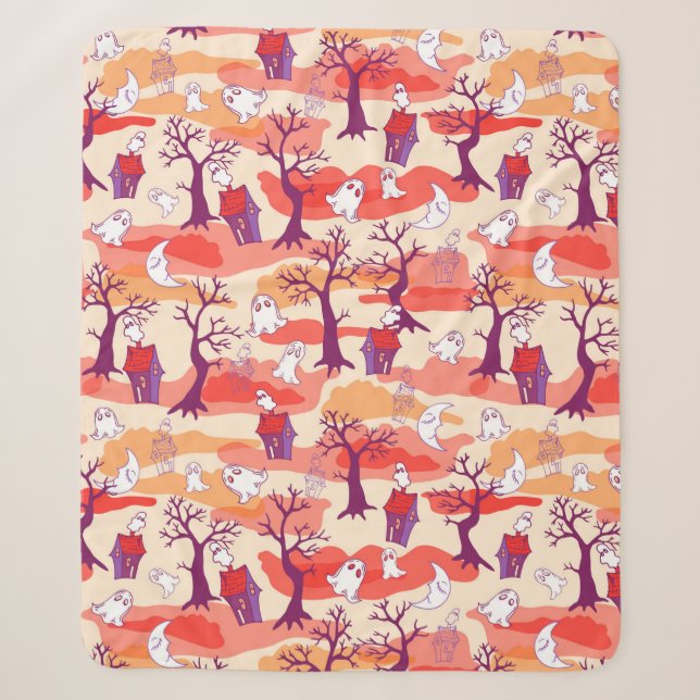 Halloween Haunted House Colourful Sherpa Blanket (Front)
