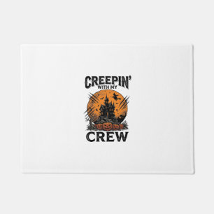 Halloween Haunted House Creepin With My Crew Shirt Doormat