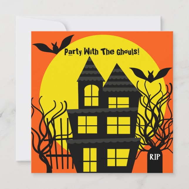 Halloween Haunted House Custom Invitation (Front)