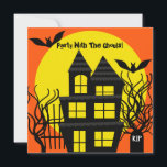 Halloween Haunted House Custom Invitation<br><div class="desc">Having a Halloween party or Halloween birthday party? You'll love our colourful black silhouette on orange and yellow Halloween party invitations that are easy to customise with your party specifics!</div>