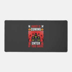 Halloween Haunted House Enter If You Dare Desk Mat