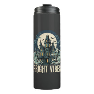Halloween Haunted House Fright Vibes Design Thermal Tumbler
