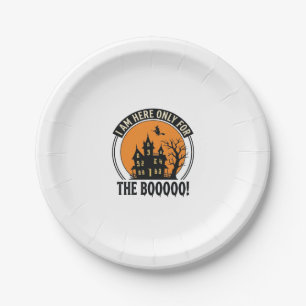 Halloween Haunted House Funny Boo Vintage_1 Paper Plate