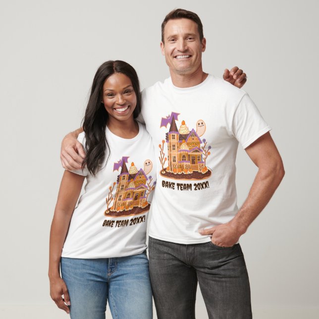 Halloween Haunted House Gingerbread T-Shirt (Unisex)