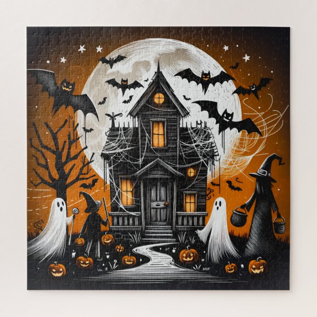 Halloween haunted house jigsaw puzzle (Vertical)