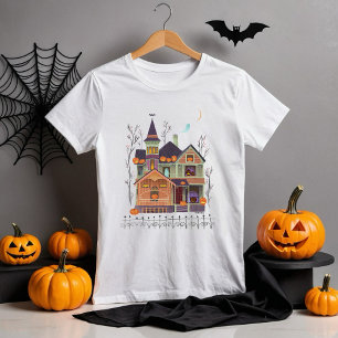 Halloween Haunted House Kid's White T-Shirt