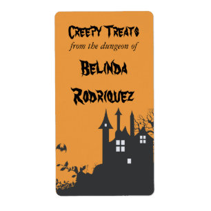 Halloween Haunted House Kitchen Label