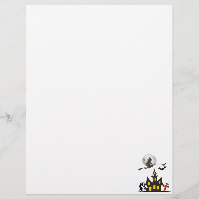 Halloween Haunted House Letterhead (Front)