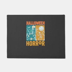 Halloween Haunted House Moon Skeleton Design_1 Doormat