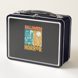 Halloween Haunted House Moon Skeleton Design_1 Metal Lunch Box