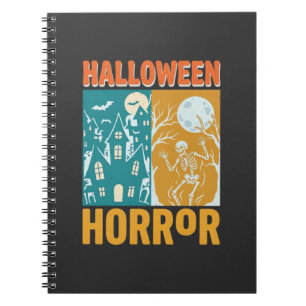Halloween Haunted House Moon Skeleton Design_1 Notebook