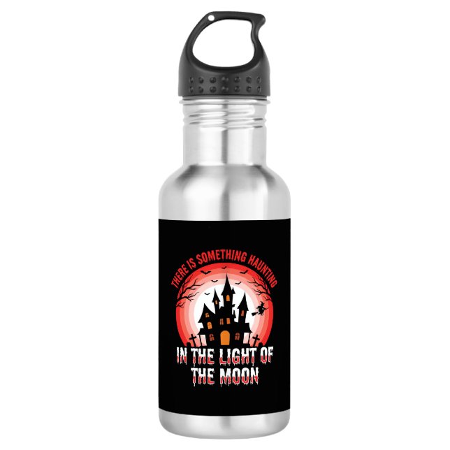 Halloween Haunted House Moonlight Witch 532 Ml Water Bottle (Front)