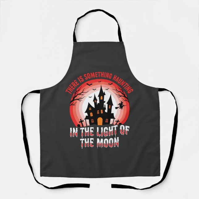 Halloween Haunted House Moonlight Witch Apron (Front)