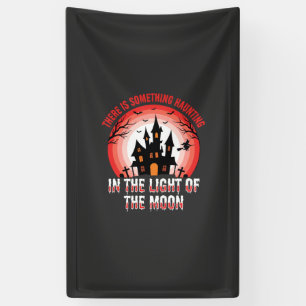Halloween Haunted House Moonlight Witch Banner