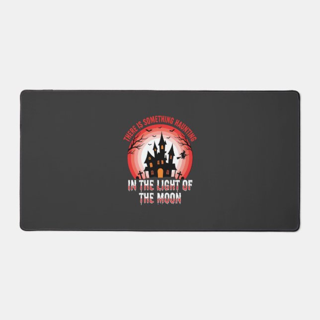 Halloween Haunted House Moonlight Witch Desk Mat (Front)