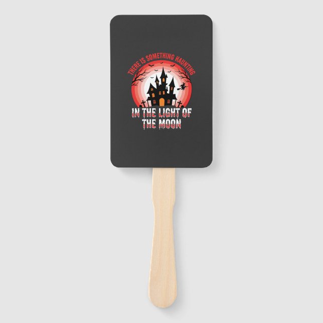 Halloween Haunted House Moonlight Witch Hand Fan (Front)
