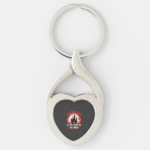Halloween Haunted House Moonlight Witch Key Ring