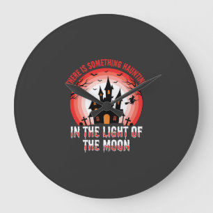 Halloween Haunted House Moonlight Witch Large Clock