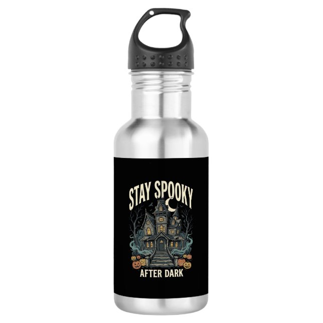 Halloween Haunted House Night 532 Ml Water Bottle (Front)