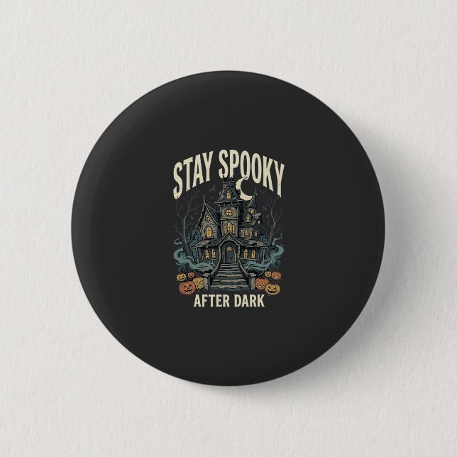 Halloween Haunted House Night 6 Cm Round Badge (Front)