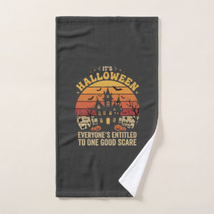 Halloween Haunted House One Good Scare Design_1 Hand Towel