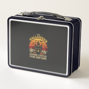 Halloween Haunted House One Good Scare Design_1 Metal Lunch Box