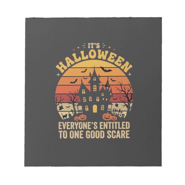 Halloween Haunted House One Good Scare Design_1 Notepad (Front)