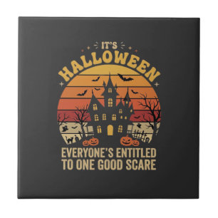 Halloween Haunted House One Good Scare Design_1 Tile