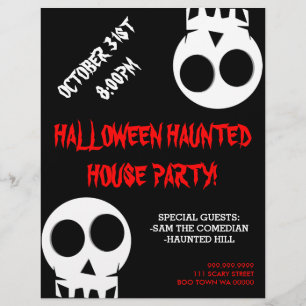 Halloween Haunted House Party Announcement Flyer