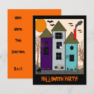 Halloween Haunted House Party Invitation