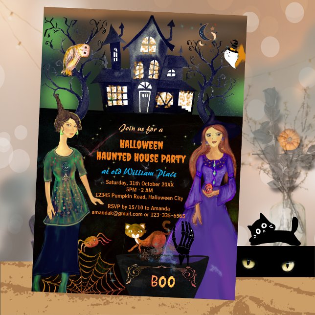 HALLOWEEN HAUNTED HOUSE PARTY INVITATION (HALLOWEEN HAUNTED HOUSE PARTY INVITATION)