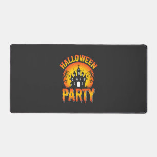 Halloween Haunted House Party Vector Desk Mat