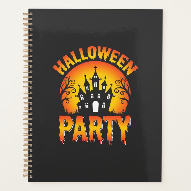 Halloween Haunted House Party Vector Planner (Front)