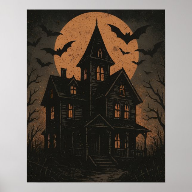 Halloween Haunted House Poster (Front)