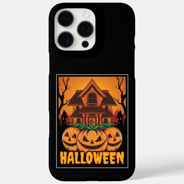 Halloween Haunted House Pumpkin Illustration Case-Mate iPhone Case (Back)